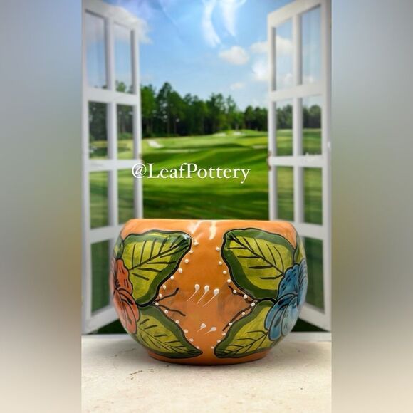 Aurelia Talavera Handmade Multi Colored Ceramic Planter Pot - Picture 3 of 9